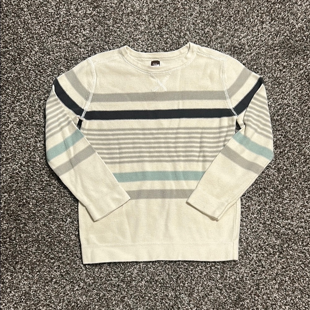 Tea Collection Cream and Gray Knit Sweater